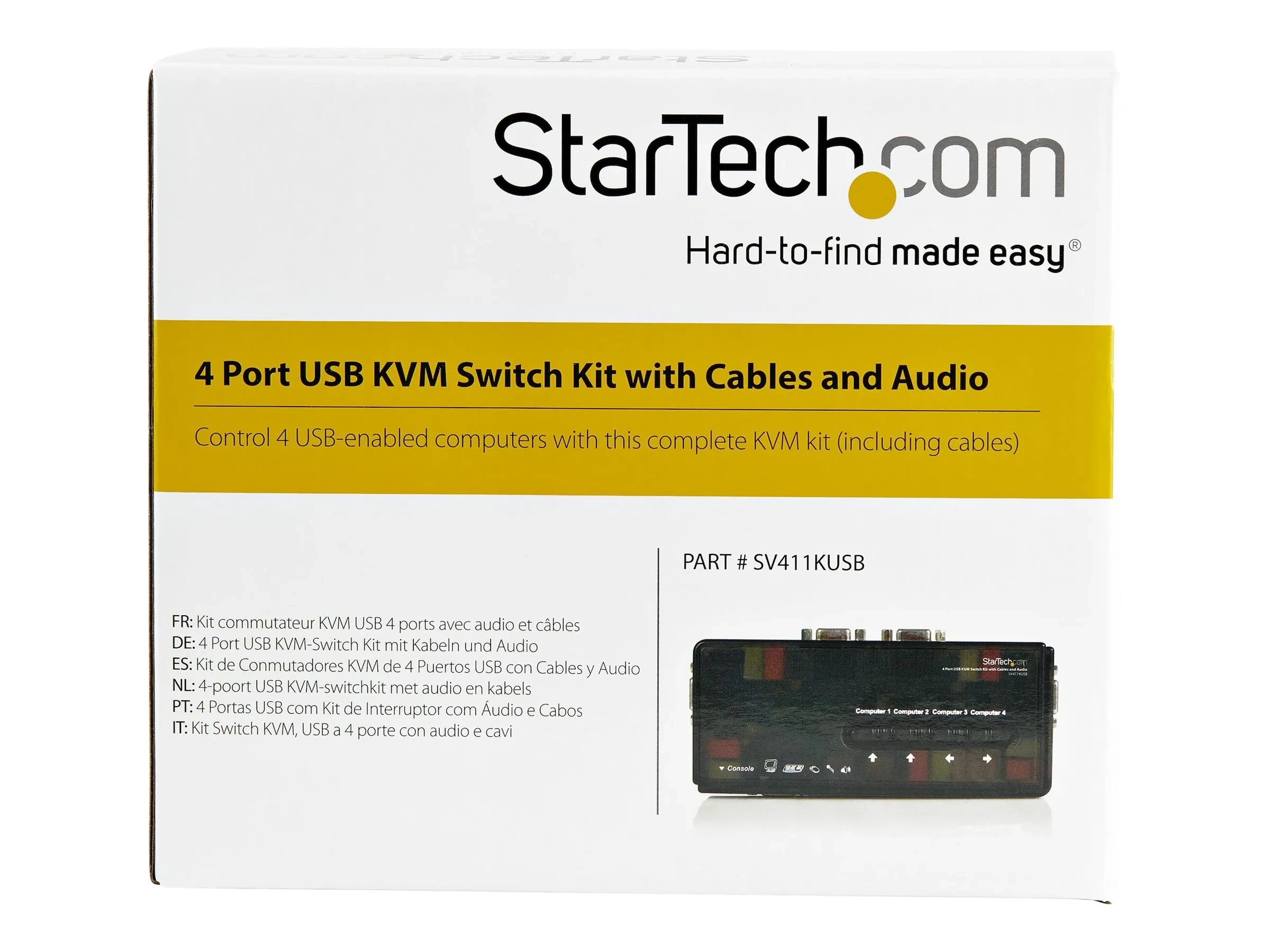 StarTech.com Switch KVM USB VGA à 4 ports avec câbles