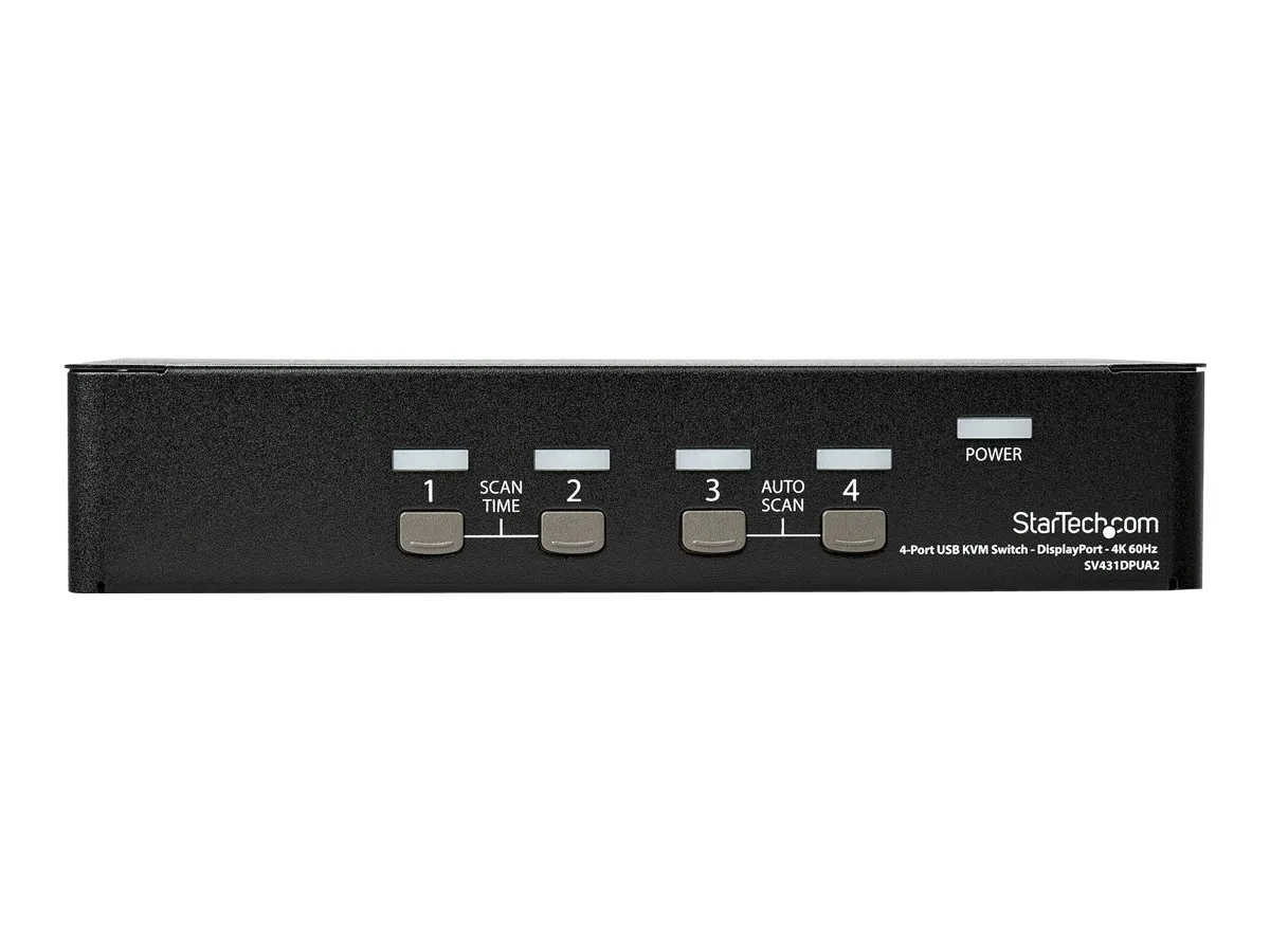 StarTech.com Switch KVM DisplayPort 4K 60 Hz à 4 ports avec hub USB 2.0 intégré