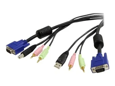 StarTech.com Cable KVM USB VGA 4 en 1 avec audio et microphone