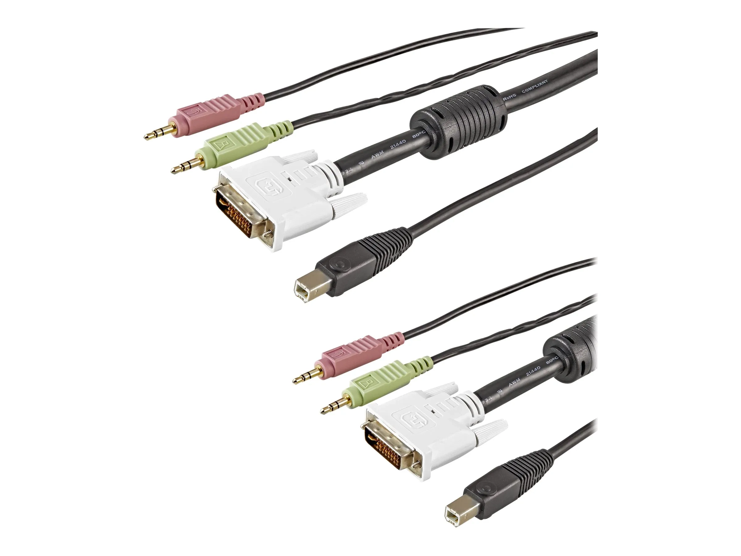 StarTech.com Câble KVM de 1.80m USB DVI 4 en 1 avec Prises Audio et Micro