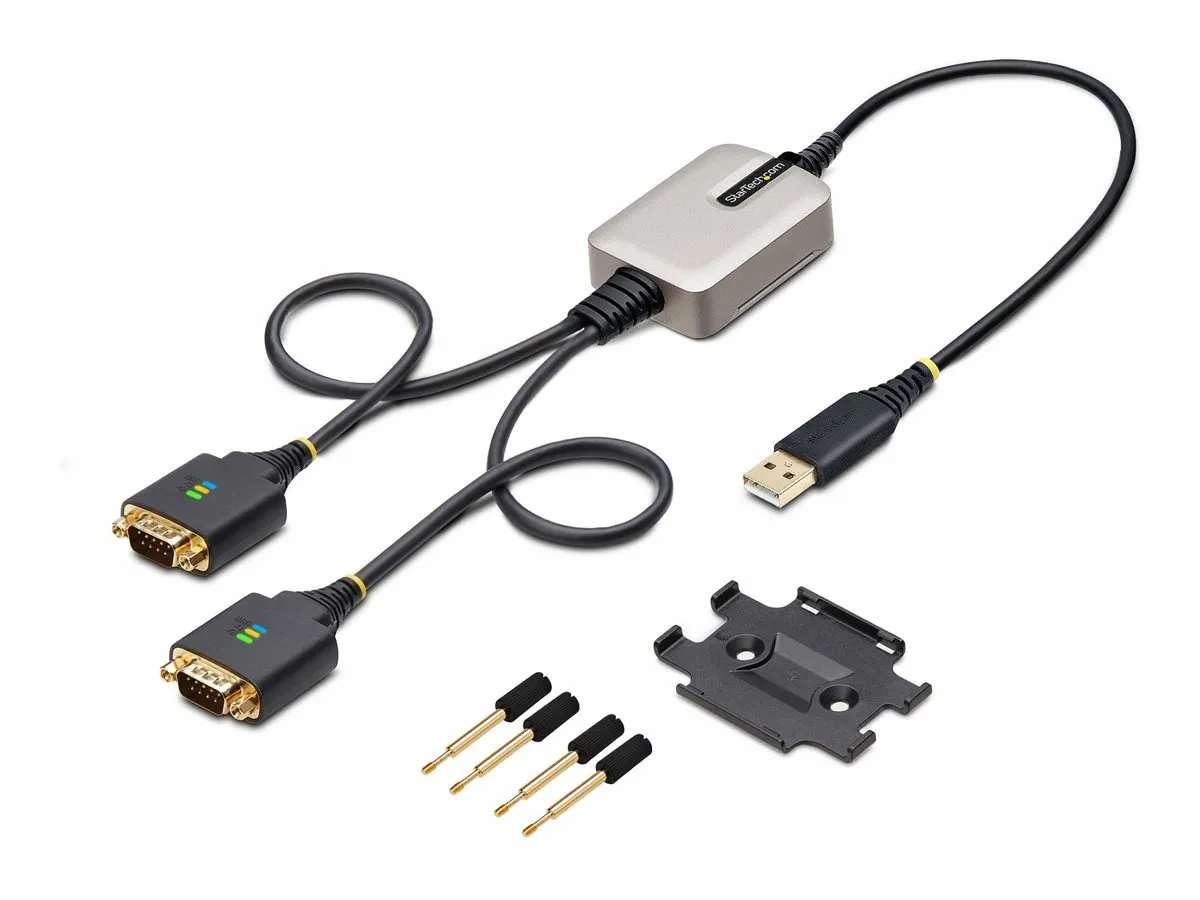 StarTech.com Adaptateur USB vers Série de 2 Ports de 60cm, FTDI/DB9 RS232