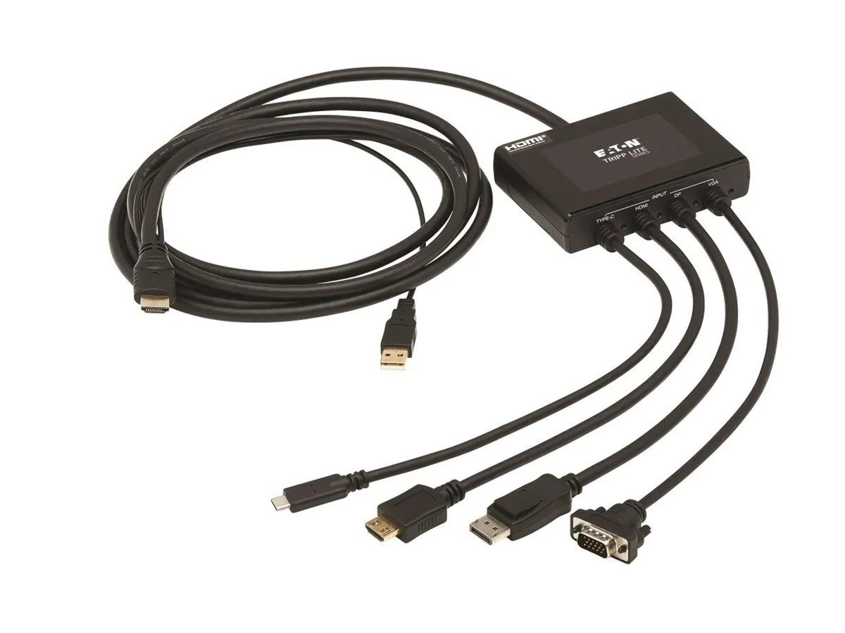Eaton Tripp Lite Series Multiport Presentation Adapter, 4K 60Hz w HDR, 4x1, HDMI/DisplayPort/USB
