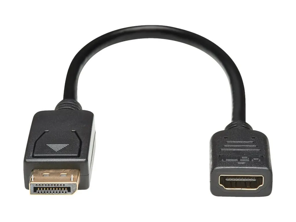 Eaton Tripp Lite Series DisplayPort to HDMI Video Adapter Video Converter (M/F), HDCP, Black, 1 ft.