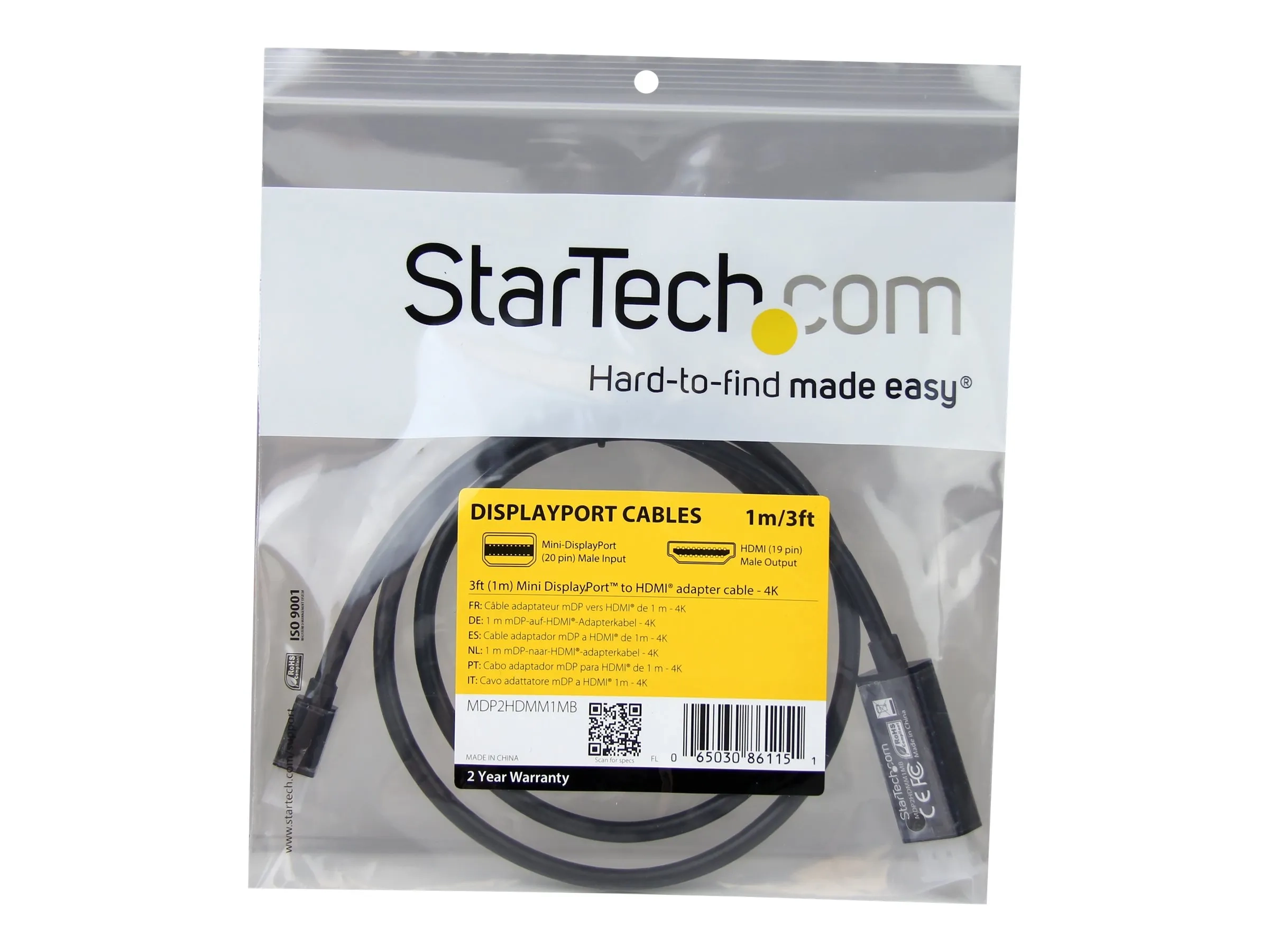 StarTech.com Câble adaptateur Mini DisplayPort vers HDMI de 1 m