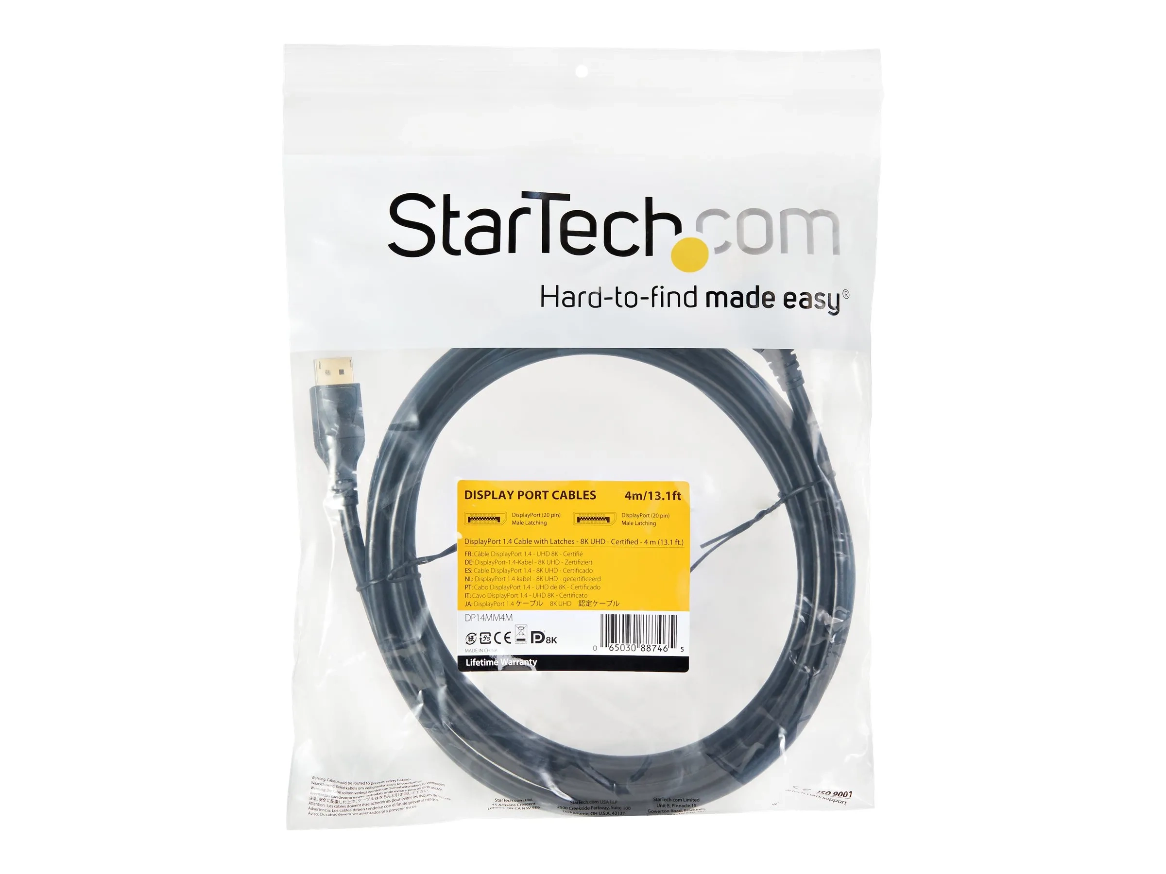 StarTech.com LTLOCKNANO C?âble DisplayPort 1.4