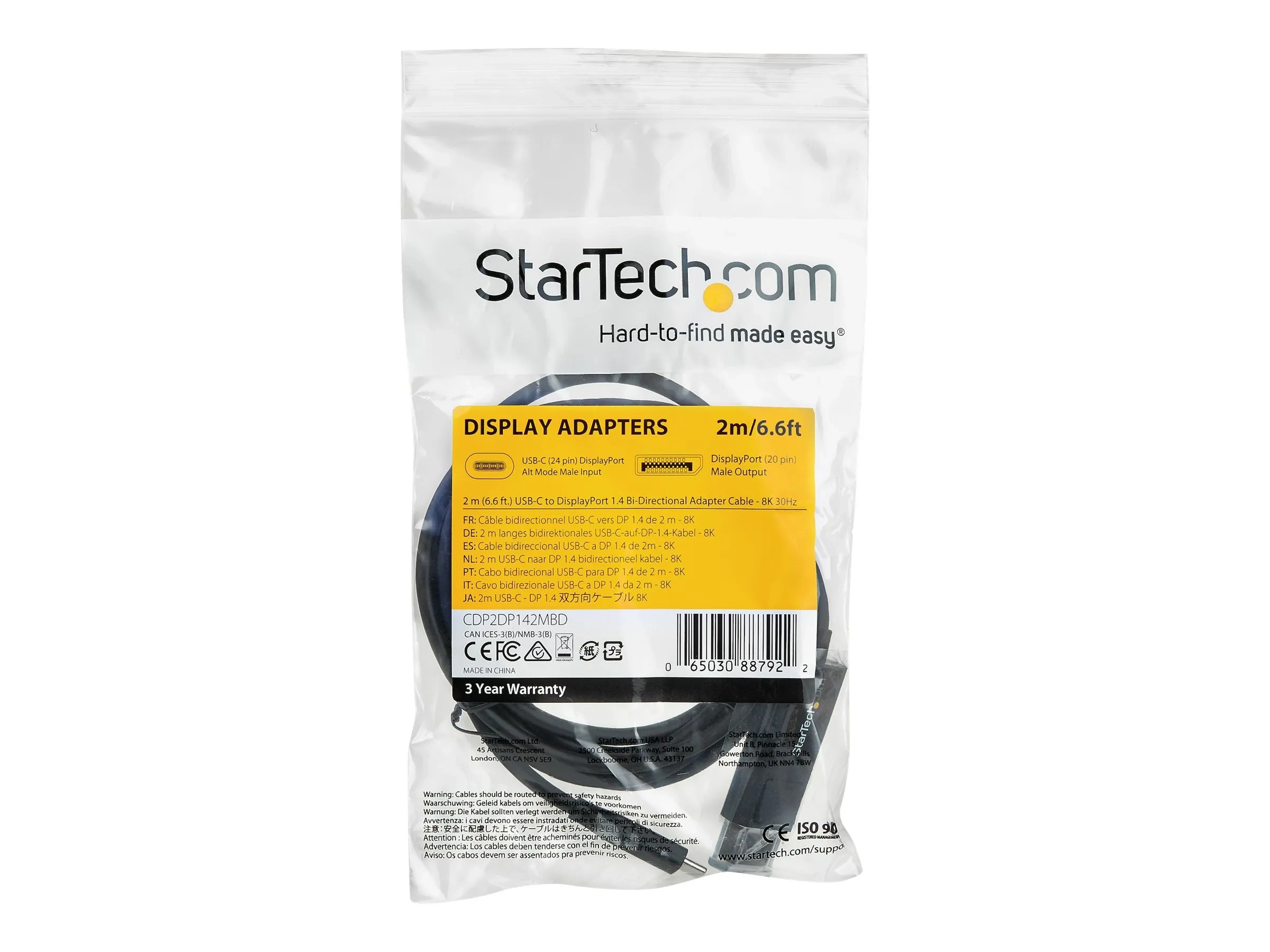 StarTech.com CDP2DP142MBD Câble USB Type