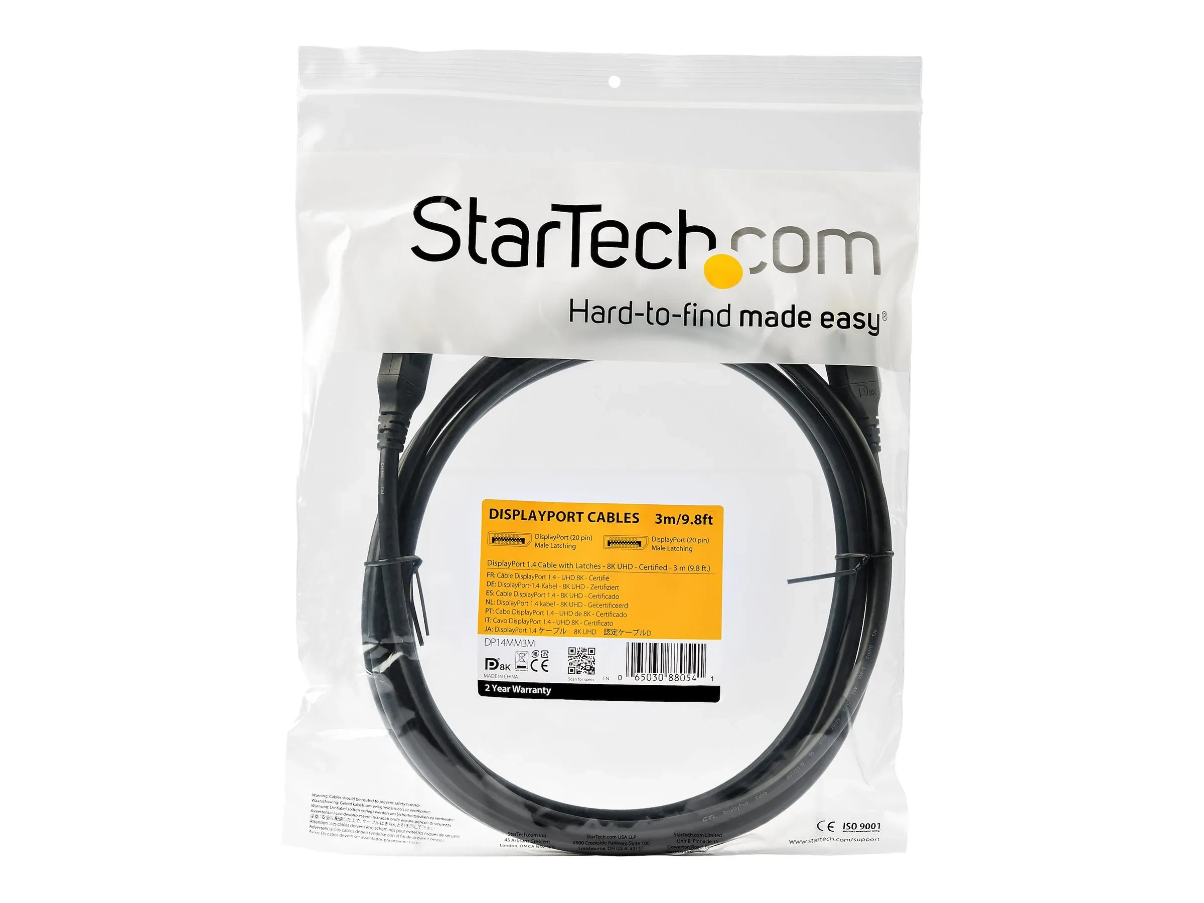 StarTech.com Câble vidéo DisplayPort 1.4 de 3 m