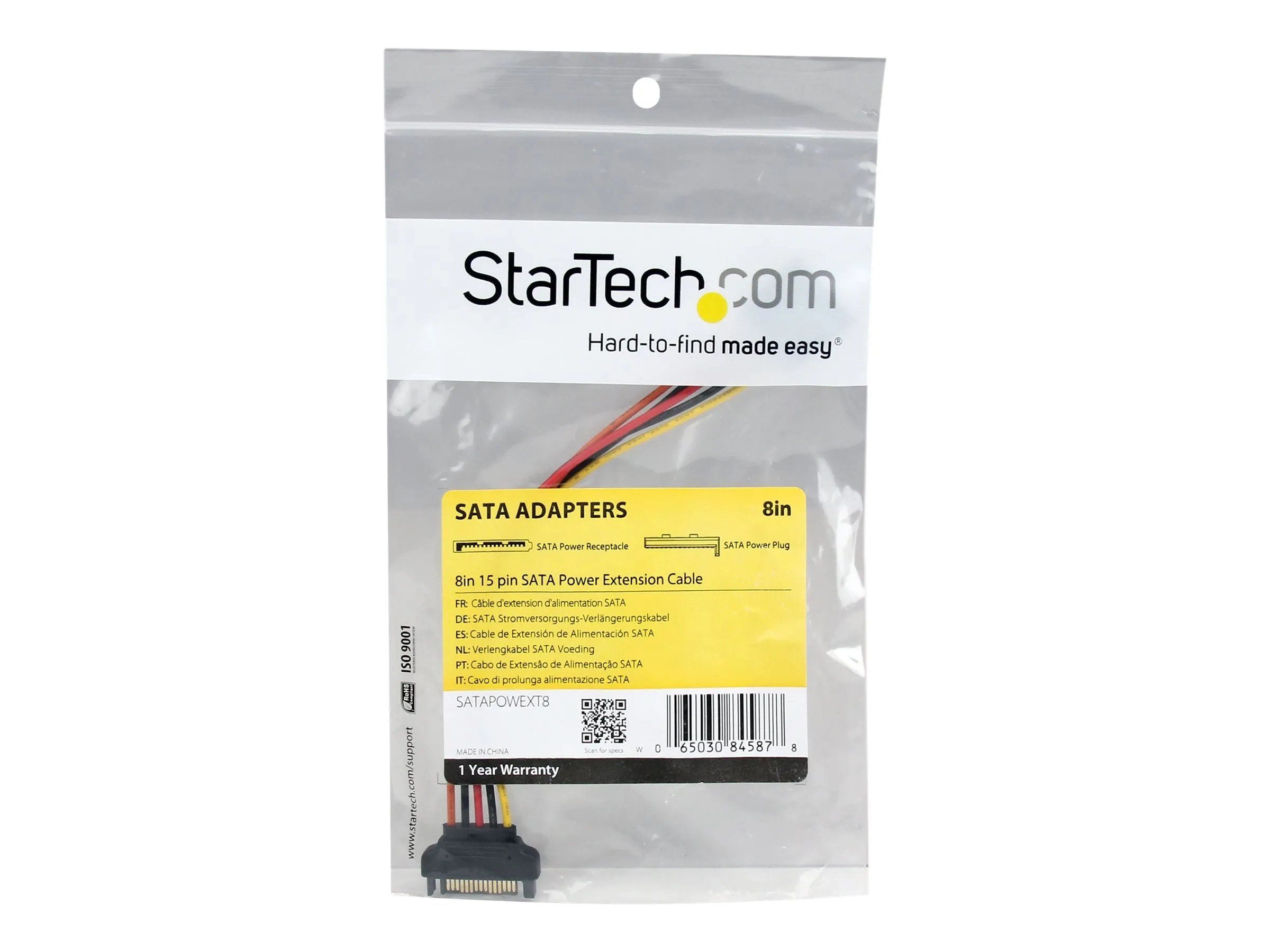 StarTech.com Câble d'extension d'alimentation SATA 15 broches 20 cm
