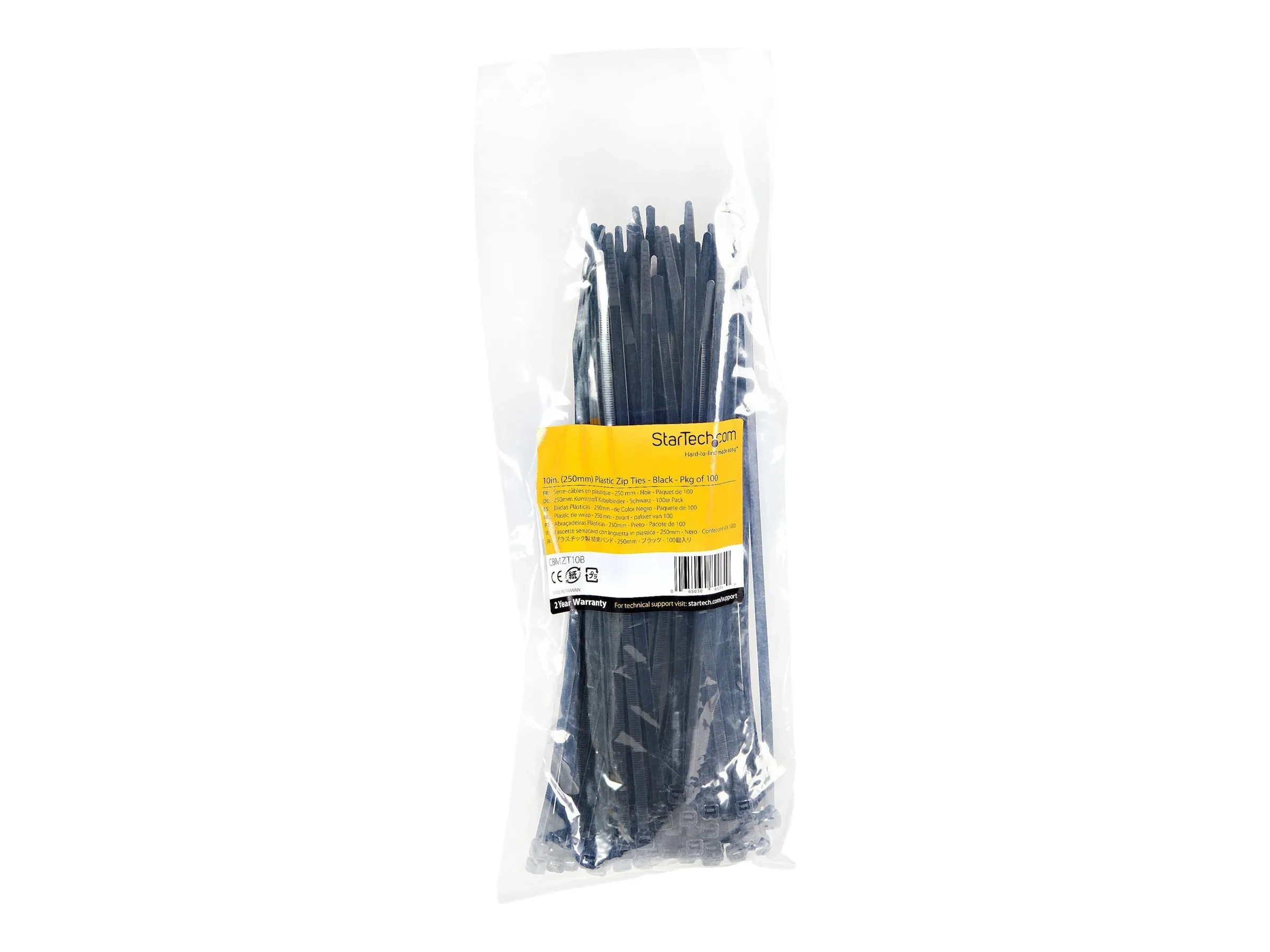 StarTech.com Colliers de Serrage 25 cm Noirs 100pcs