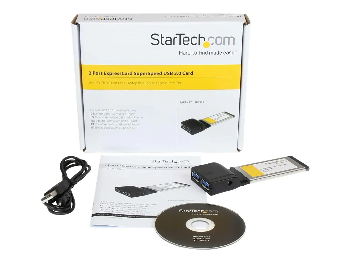 StarTech.com Carte Adaptateur ExpressCard vers 2 Ports USB 3.0 avec Support UASP