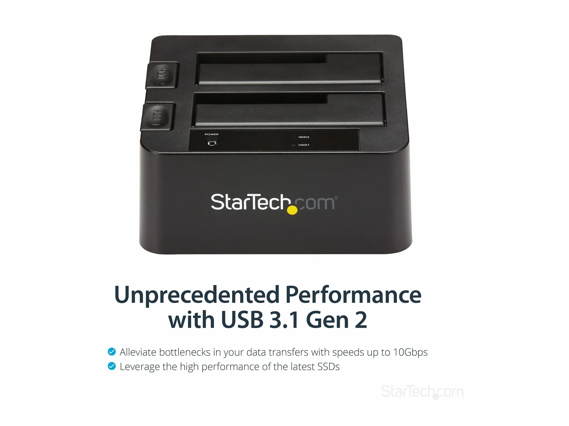 StarTech.com Dock pour Disques Durs 2 Baies, USB 3.1 à 2,5/3,5" SATA III