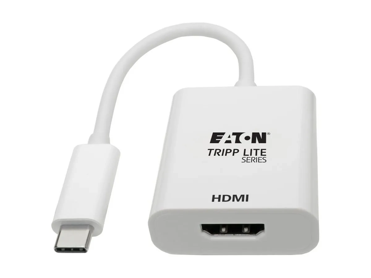 Eaton Tripp Lite Series USB C to HDMI 4K Adapter Converter USB Type C 3.1 Thunderbolt 3 Compatible M/F White 6in