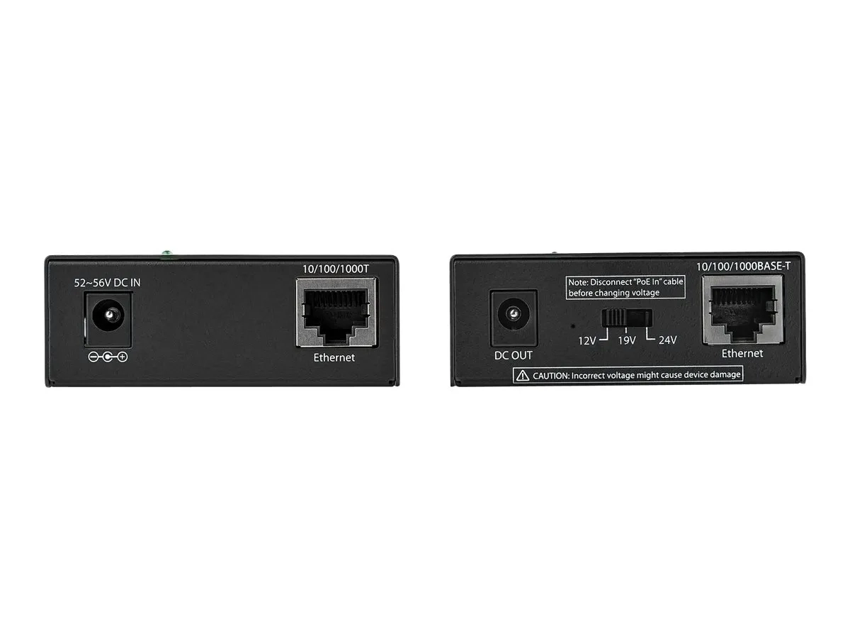 StarTech.com 1 Port Gigabit PoE Injector & Splitter Kit, 60W High Power over Ethernet Injector 100m/12