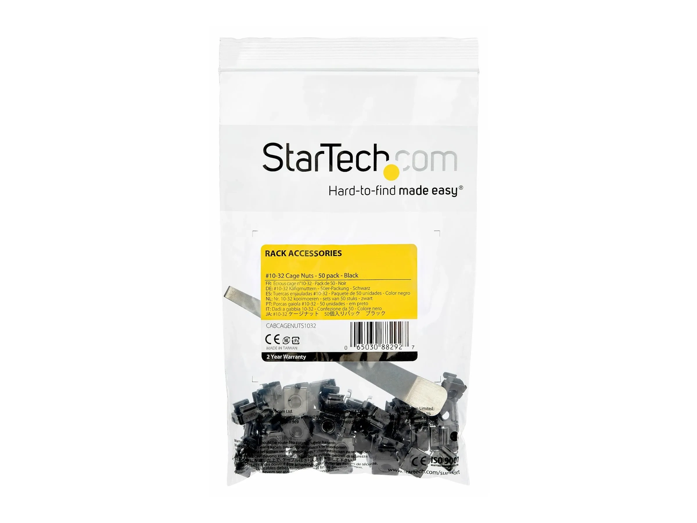 StarTech.com Écrous cage 10