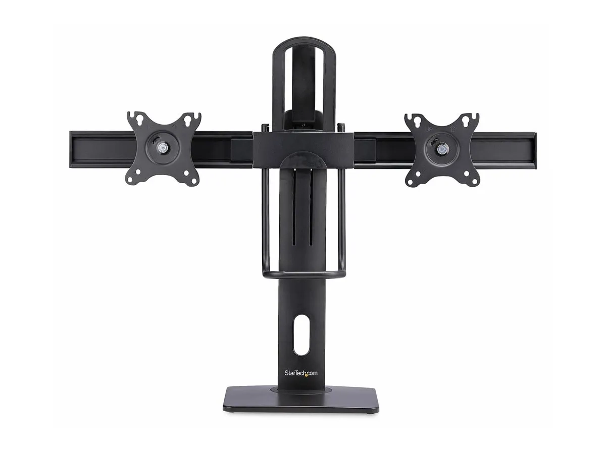 StarTech.com Crossbar Dual Monitor Desk Stand, Double 27inch Screens/VESA