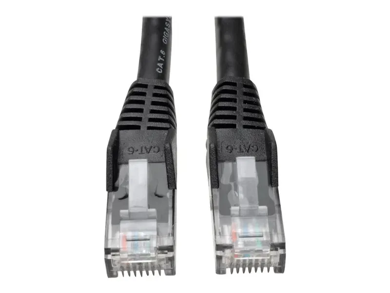 Eaton Tripp Lite Series Cat6 Gigabit Snagless Molded (UTP) Ethernet Cable (RJ45 M/M), PoE, Black, 3 ft. (0.91 m)