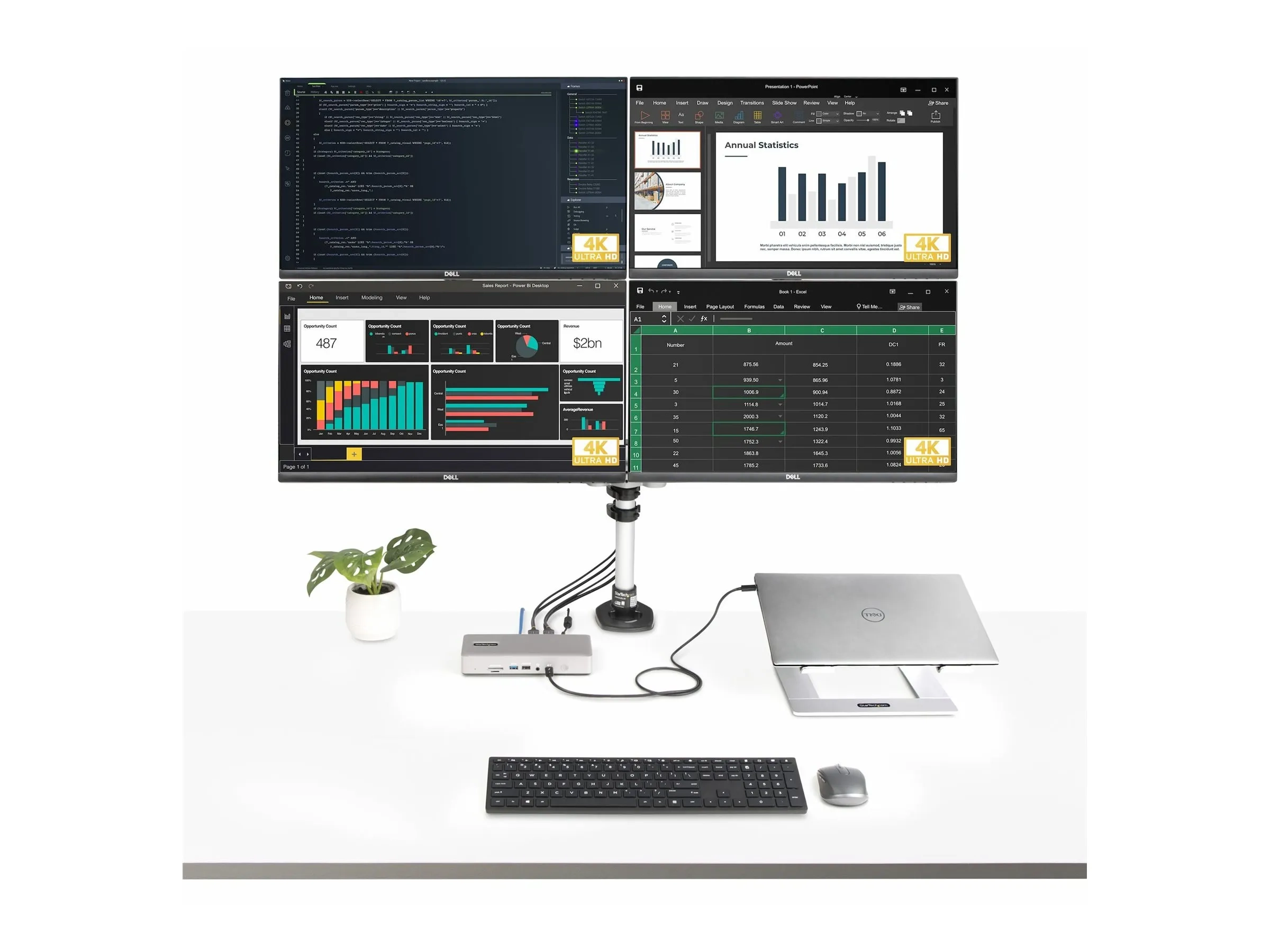 StarTech.com Dock Thunderbolt 4 pour Écrans Multiples, 2x HDMI/2x DP, USB