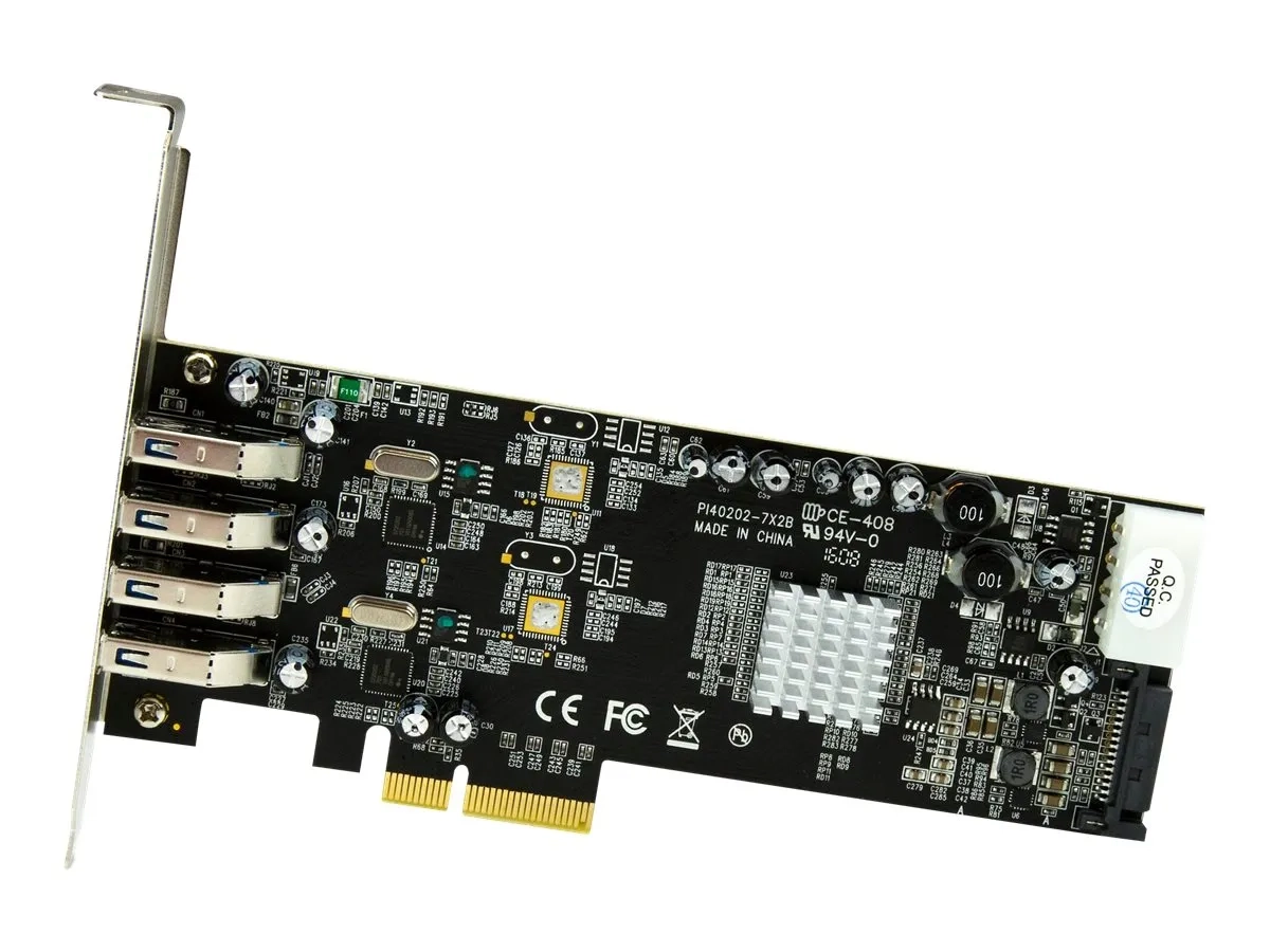 StarTech.com Carte contrôleur PCIe à 4 ports USB 3.0 avec 2 voies dédiées
