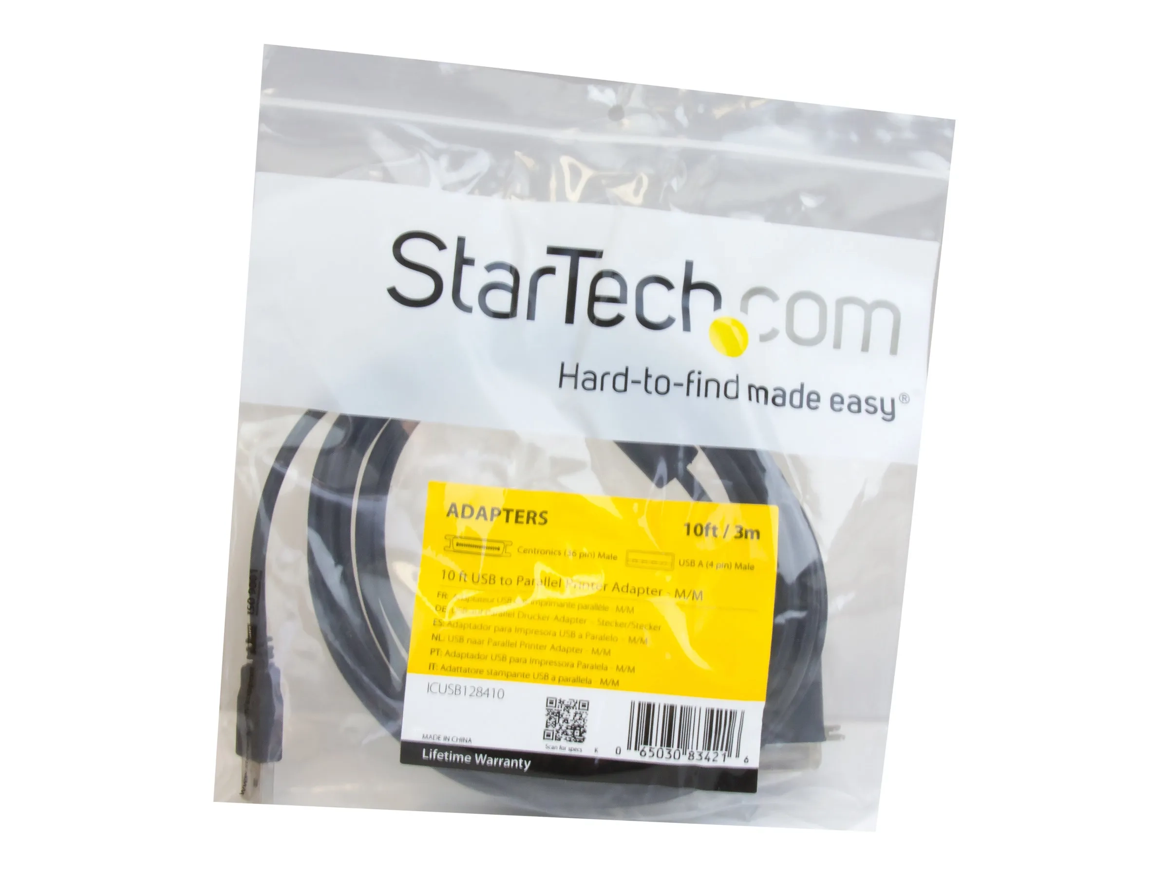 StarTech.com Câble Adaptateur de 3m USB vers 1 Port Parallèle pour Imprimante