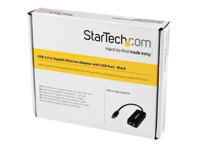 StarTech.com Adaptateur réseau USB 3.0 vers Gigabit Ethernet avec port USB intégré