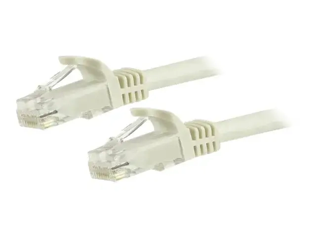 StarTech.com 15m CAT6 Ethernet Cable, 10 Gigabit Snagless RJ45 650MHz 100W PoE Patch Cord, CAT 6 10GbE UTP Network Cable w/Strain Relief, White, Wiring is UL Certified/TIA