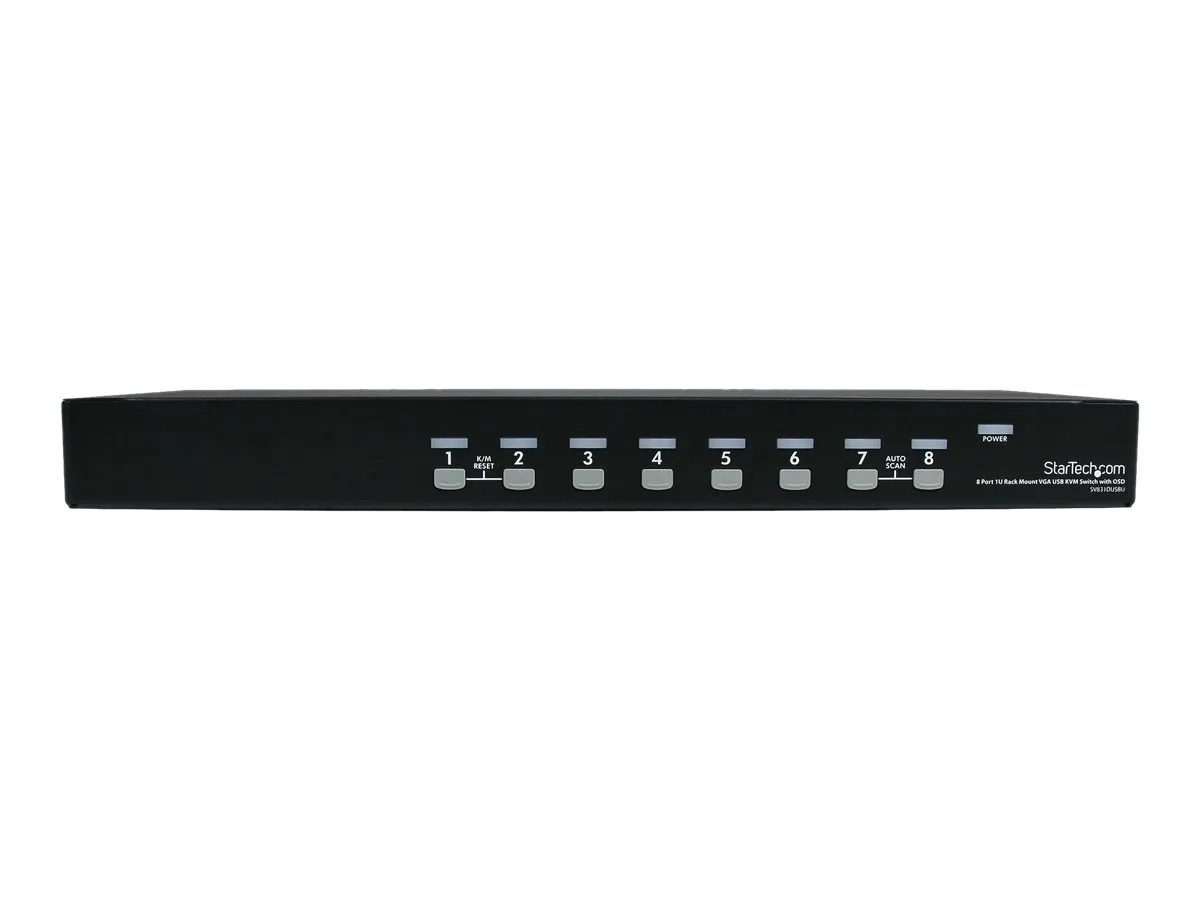 StarTech.com Switch KVM USB VGA 8 ports à montage en rack 1U avec OSD