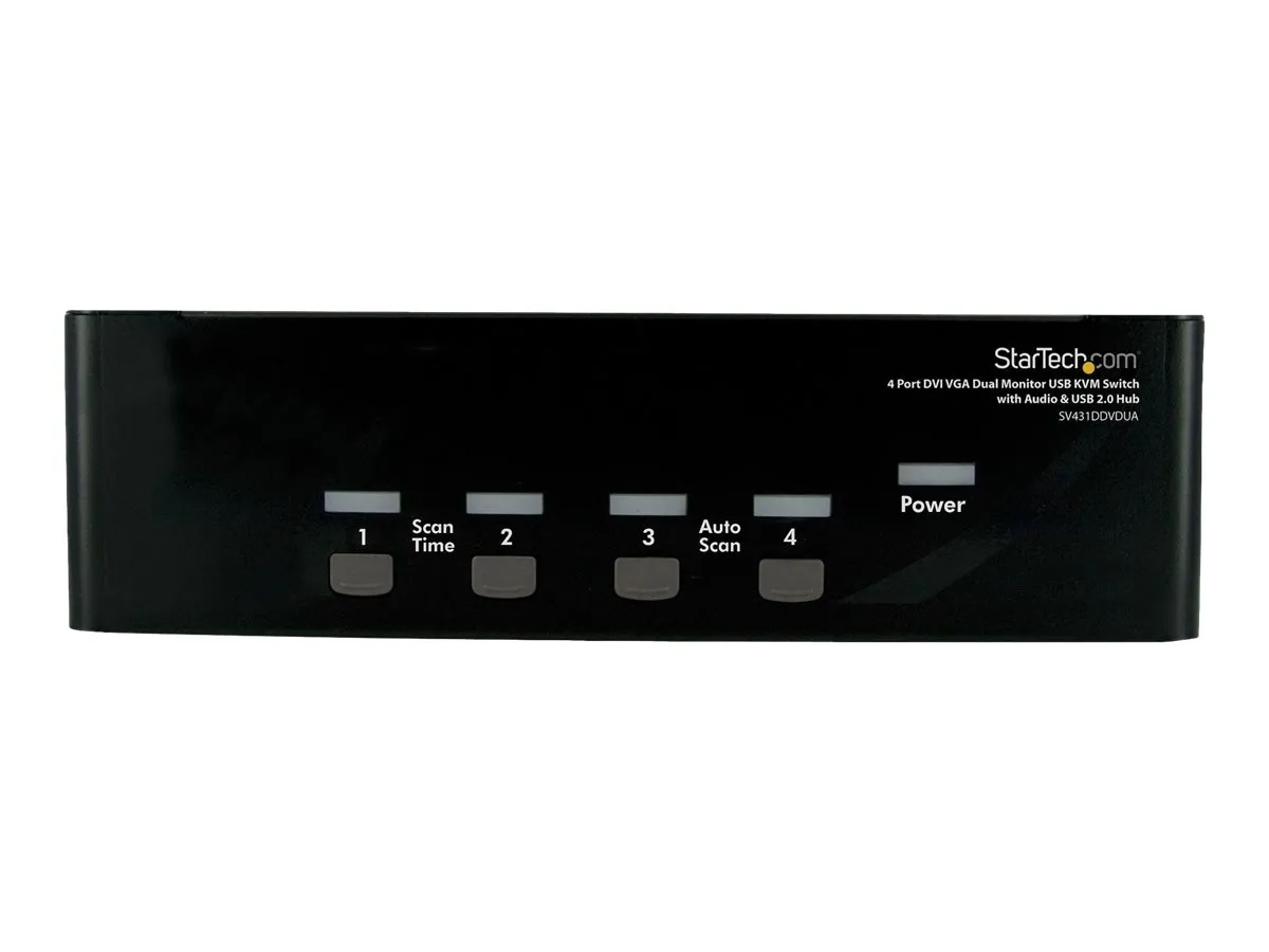 StarTech.com Commutateur KVM USB et double écran DVI / VGA à 4 ports avec audio et hub USB 2.0