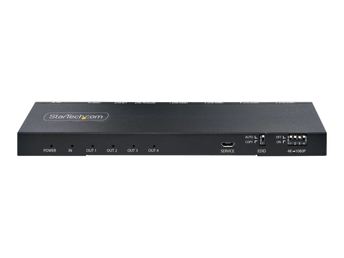 StarTech.com Splitter HDMI 4 Ports, Répartiteur 4K60Hz 1 Entrée 4 Sorties
