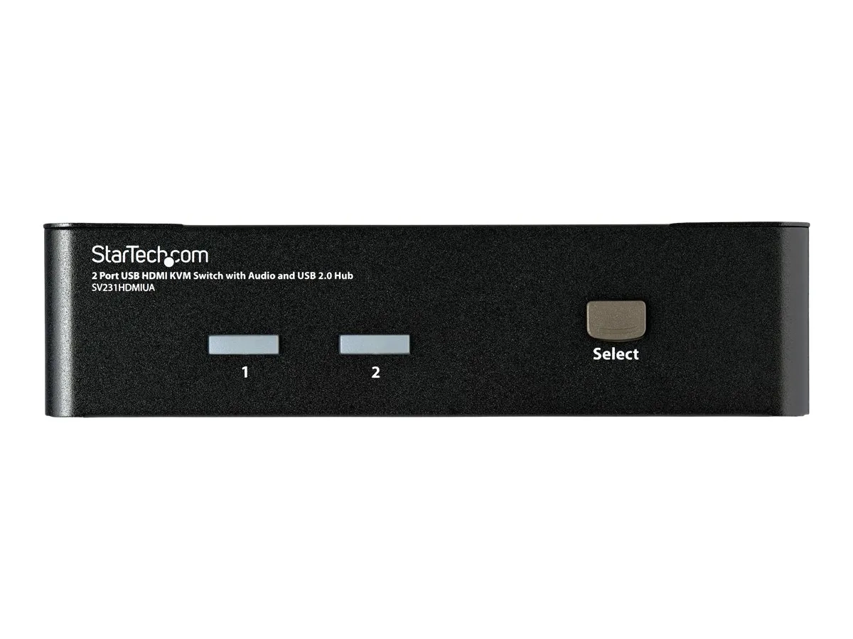 StarTech.com Commutateur KVM HDMI USB 2 ports avec audio et concentrateur USB 2.0