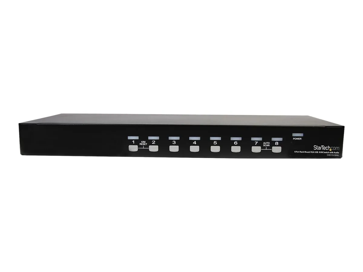 StarTech.com Commutateur USB VGA KVM 8 ports à montage sur rack avec audio (câbles audio inclus)