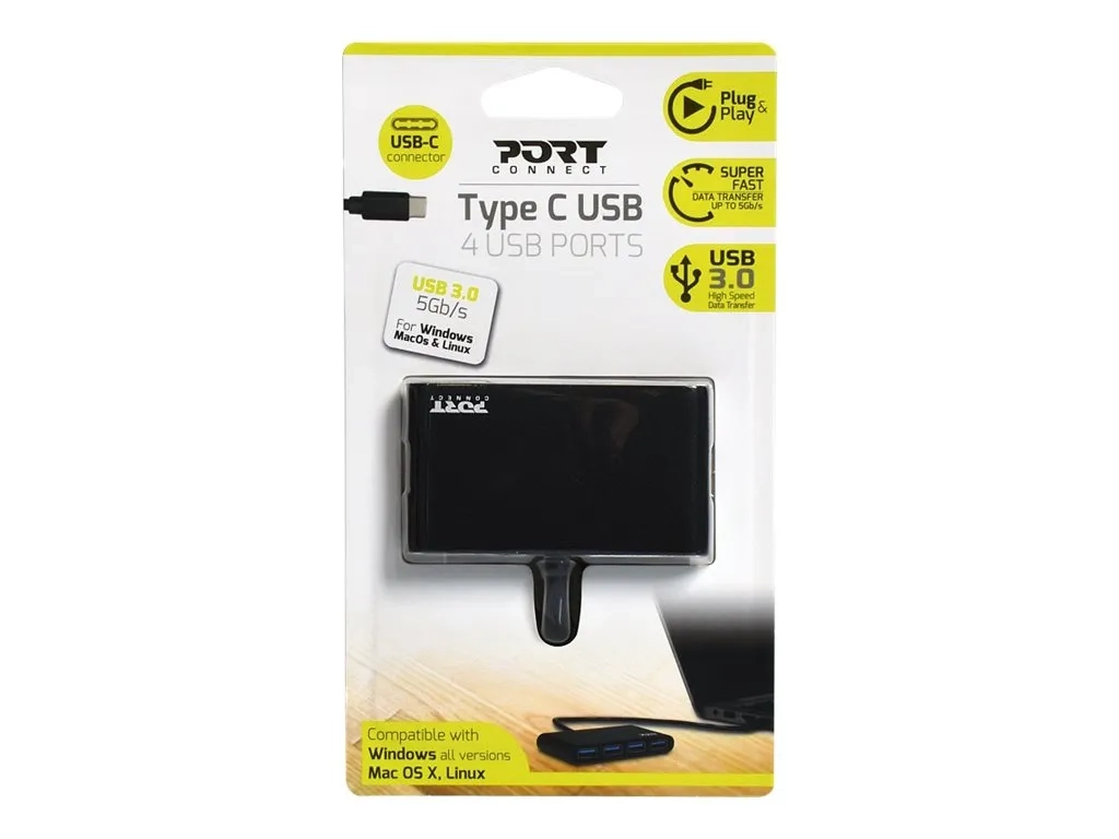 PORT Connect USB HUB 4 PORTS TYPE C