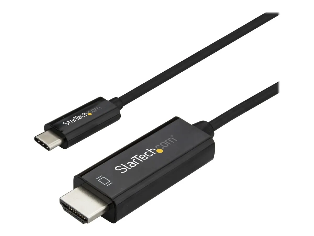 StarTech.com 3ft (1m) USB C to HDMI Cable, 4K 60Hz USB Type C to HDMI 2.0 Video Adapter Cable, Thunderbolt 3 Compatible, Laptop to HDMI Monitor/Display, DP 1.2 Alt Mode HBR2 Cable, Black