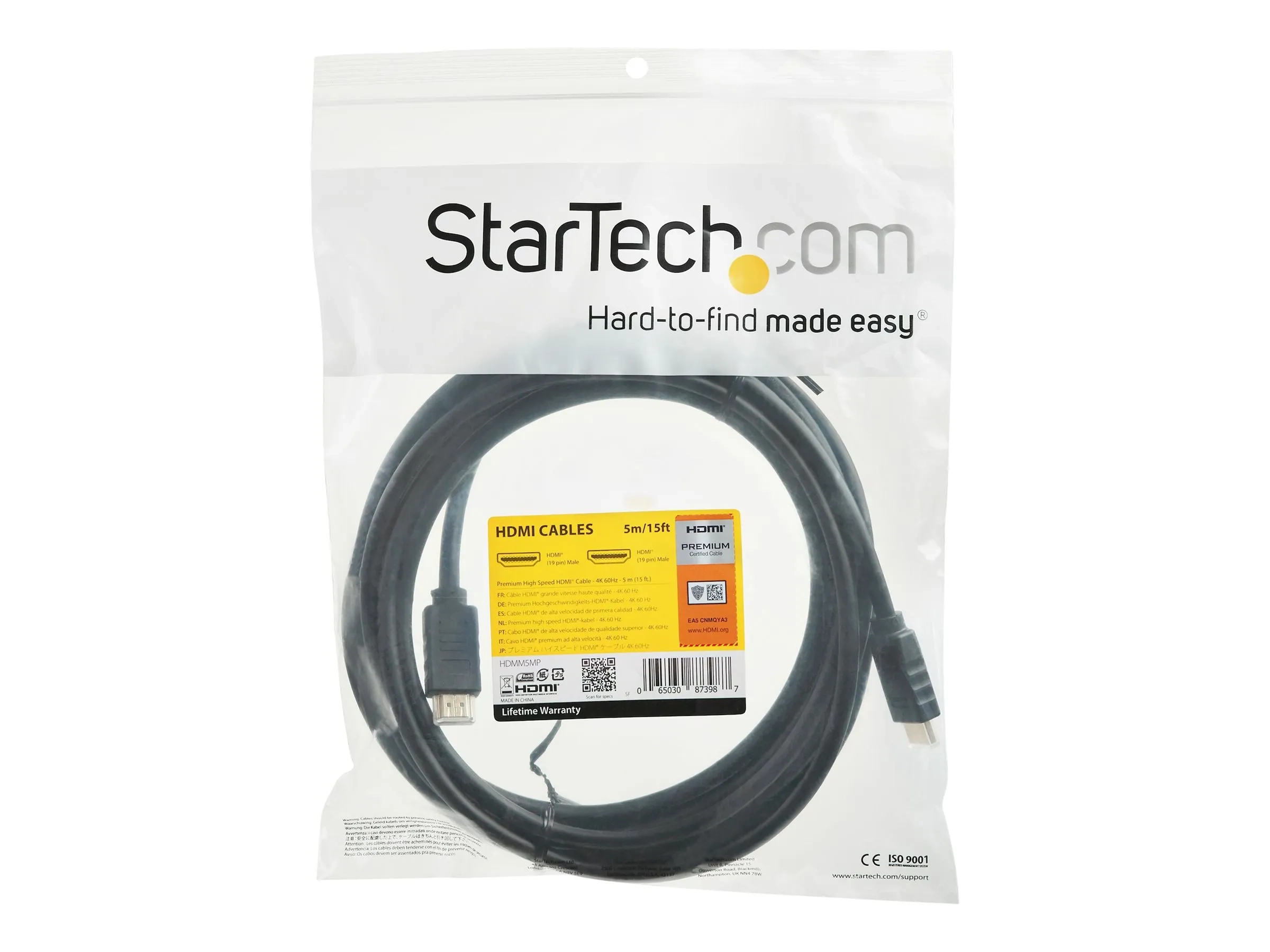 StarTech.com Câble HDMI grande vitesse haute qualité de 5 m avec Ethernet