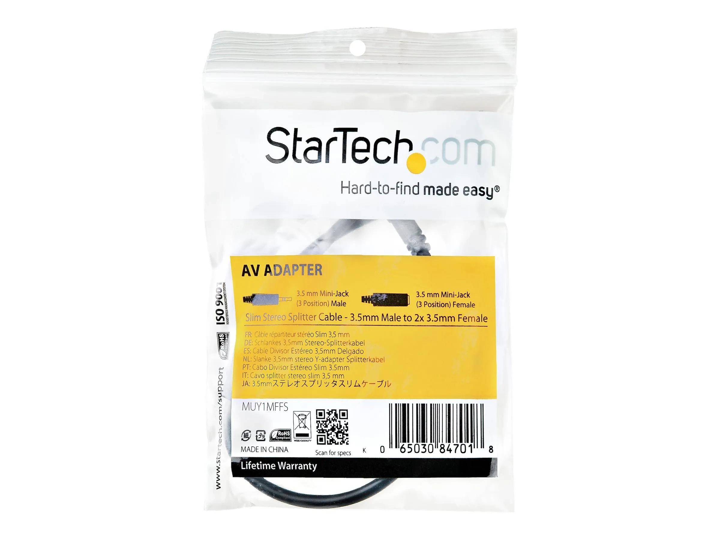 StarTech.com Câble répartiteur stéréo Slim