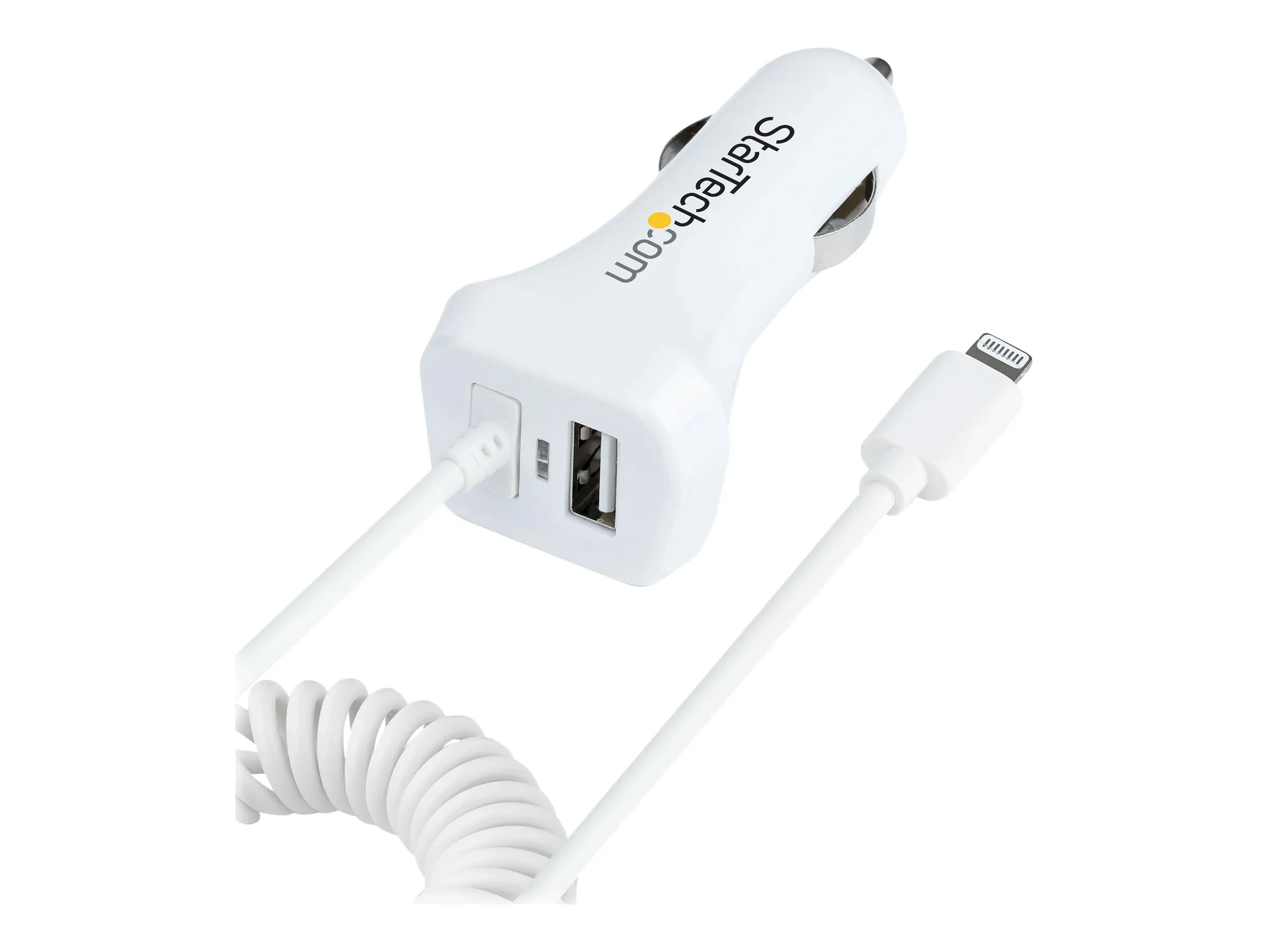 StarTech.com Chargeur Voiture Lightning avec Câble Spiralé de 1m