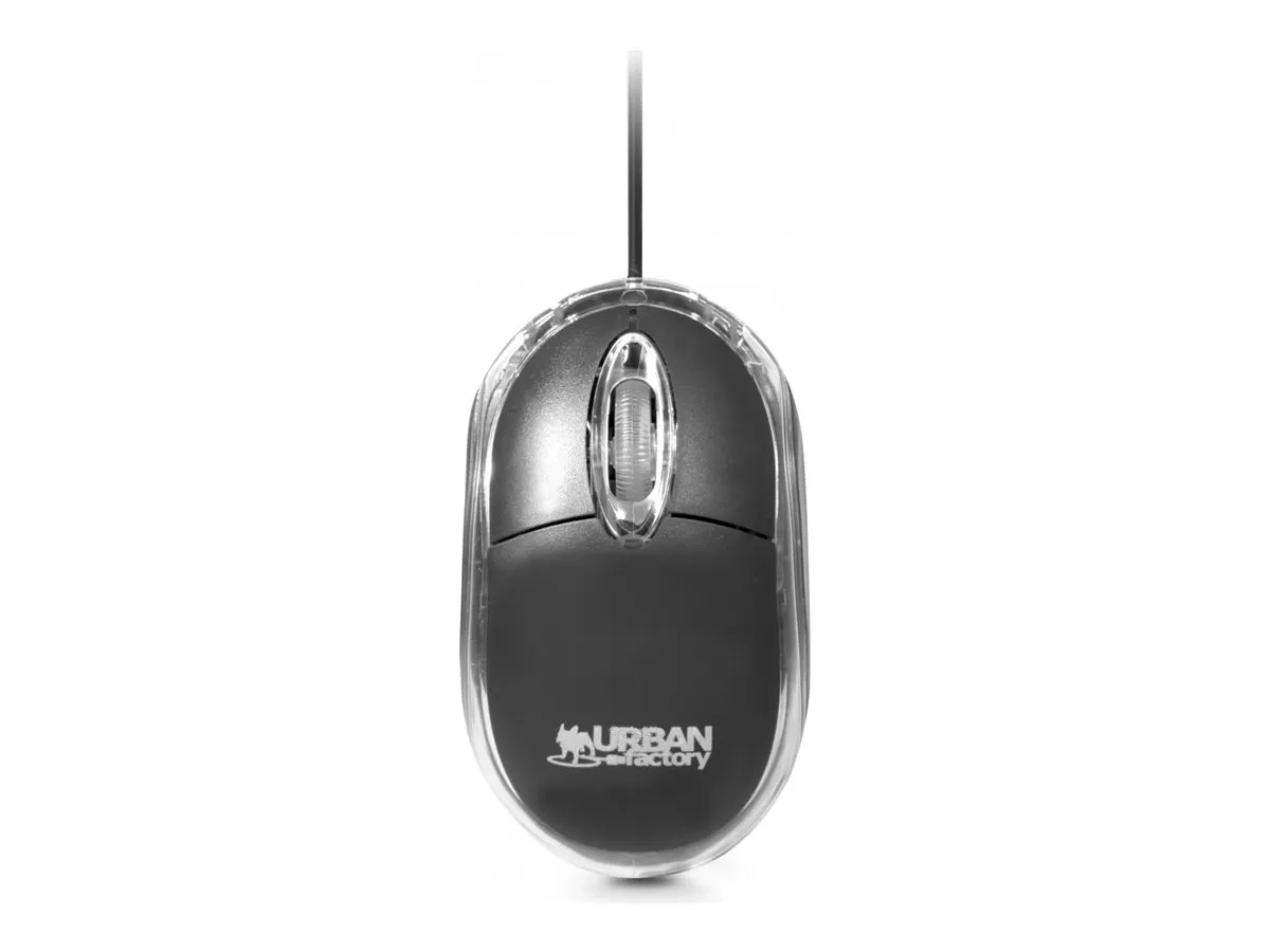 Urban Factory Cristal Mouse Optical USB 2.0, 800dpi, Internal Light, Black