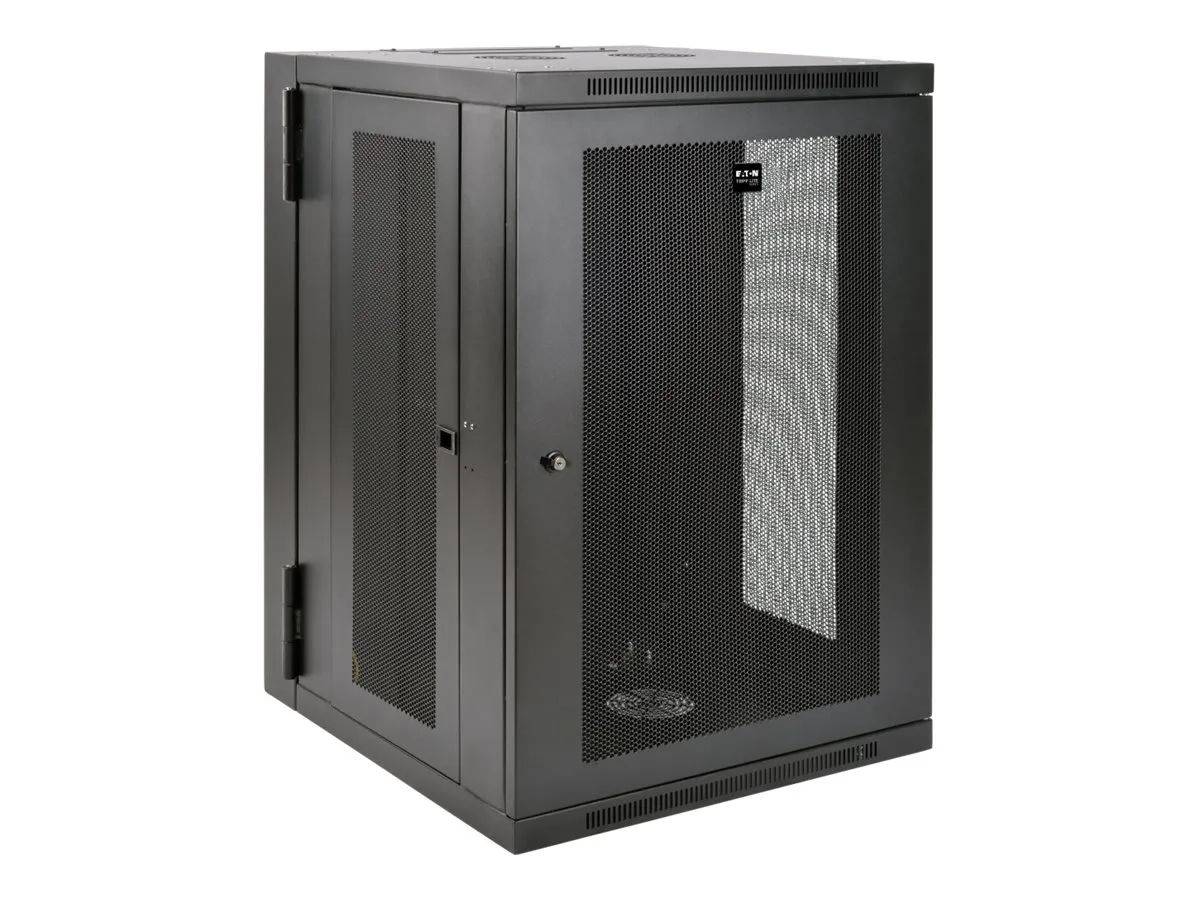 Eaton Tripp Lite Series 18U Wall Mount Rack Enclosure Server Cabinet Swinging Hinged Door Deep