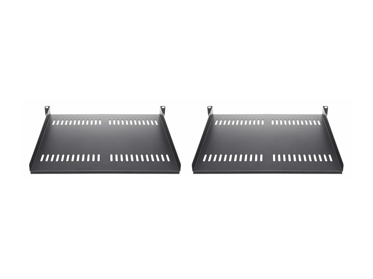 StarTech.com Lot de 2 Étagère 1U pour Rack Serveur, Étagère Ventilée/20kg